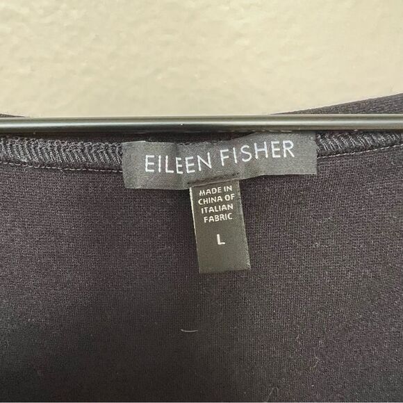 Eileen Fisher Ponte Knit Stretch Black Sleeveless Dress Size Large - Picture 3 of 9